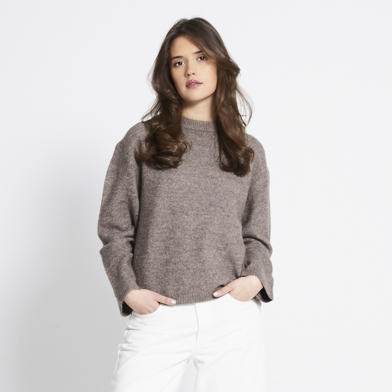 Basic knit sweater "Sadie" Light Brown